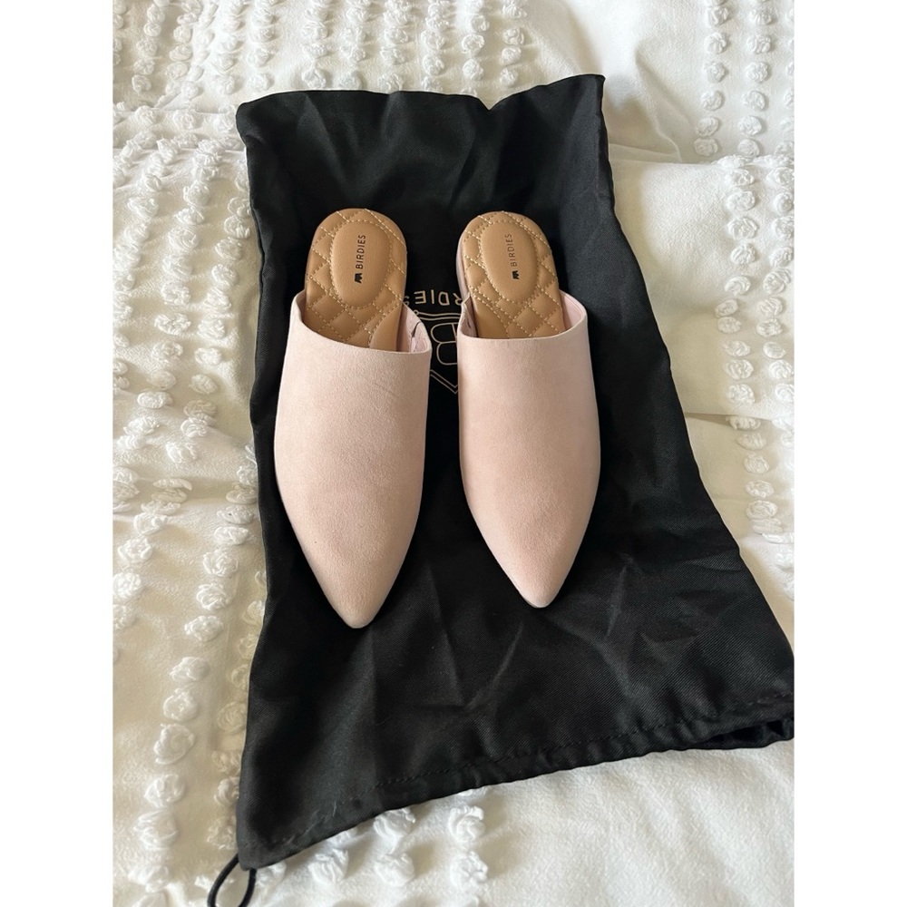 Brand New Birdies The Lark in Pink Chiffon size 6.5 Mule Flats Pointed Toe